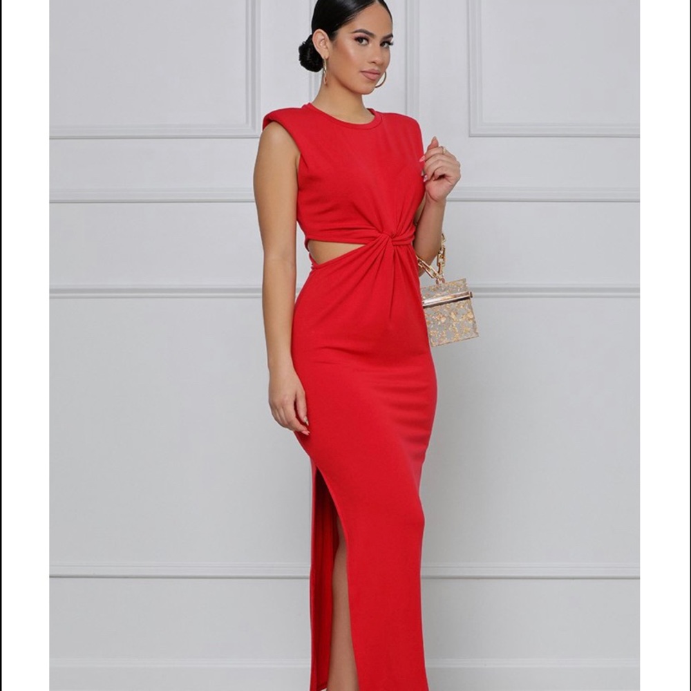 Padded Cutout Maxi Dress